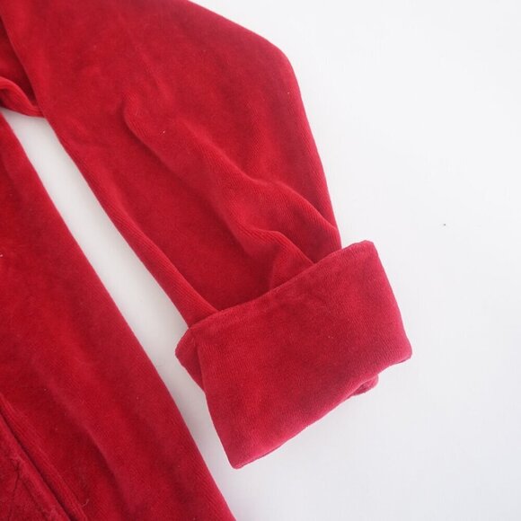 Vintage Jessica Red Quilt Diamond Print Pattern Velour Two-Piece Matching Set M - Picture 4 of 14